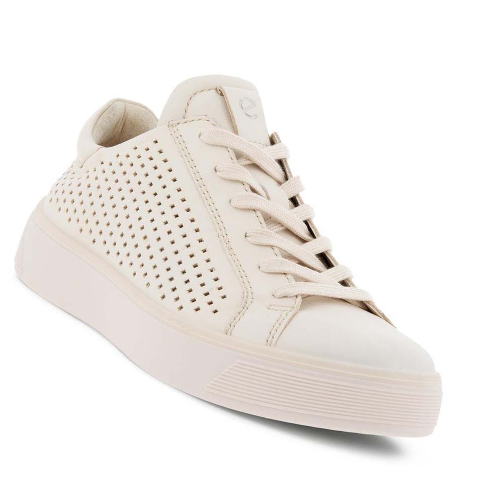 Women's Ecco Street Tray W Laced Casual Shoes White | USA 92NWY